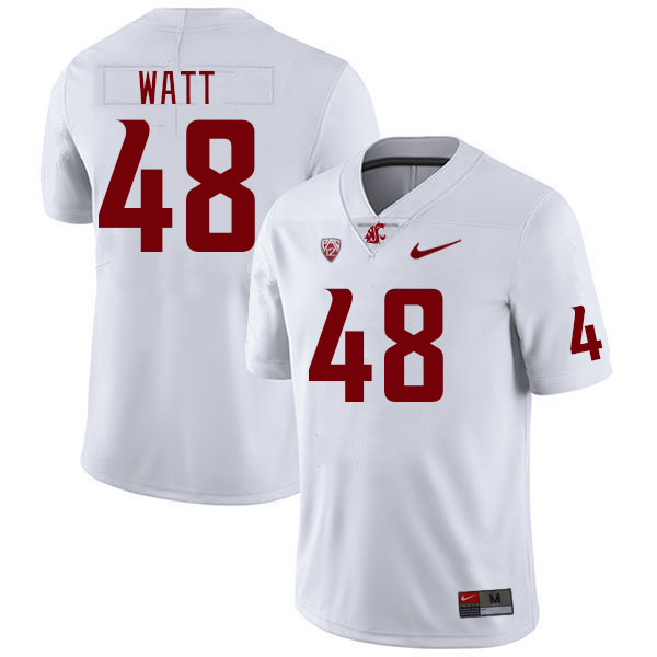Men #48 Nicholas Watt Washington State Cougars College Football Jerseys Stitched Sale-White - Click Image to Close